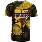 Personalized Hawks Football T Shirt Easter Egg Pattern Brown Gold Tribal Dot Art Style