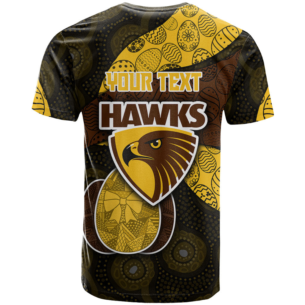 Personalized Hawks Football T Shirt Easter Egg Pattern Brown Gold Tribal Dot Art Style