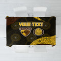 Personalized Hawks Football Tablecloth Easter Egg Pattern Brown Gold Tribal Dot Art Style