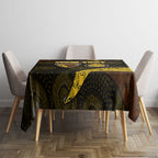 Personalized Hawks Football Tablecloth Easter Egg Pattern Brown Gold Tribal Dot Art Style