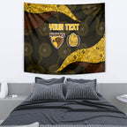 Personalized Hawks Football Tapestry Easter Egg Pattern Brown Gold Tribal Dot Art Style