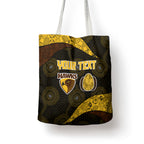Personalized Hawks Football Tote Bag Easter Egg Pattern Brown Gold Tribal Dot Art Style