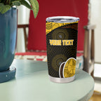 Personalized Hawks Football Tumbler Cup Easter Egg Pattern Brown Gold Tribal Dot Art Style