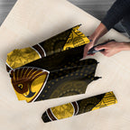 Personalized Hawks Football Umbrella Easter Egg Pattern Brown Gold Tribal Dot Art Style