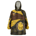 Personalized Hawks Football Wearable Blanket Hoodie Easter Egg Pattern Brown Gold Tribal Dot Art Style