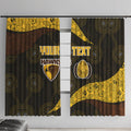 Personalized Hawks Football Window Curtain Easter Egg Pattern Brown Gold Tribal Dot Art Style