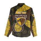 Personalized Hawks Football Women Casual Shirt Easter Egg Pattern Brown Gold Tribal Dot Art Style