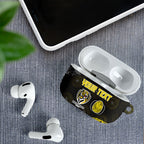 Personalized Richmond Football AirPods Case Easter Egg Pattern Yellow Black Tribal Dot Art Style
