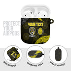 Personalized Richmond Football AirPods Case Easter Egg Pattern Yellow Black Tribal Dot Art Style