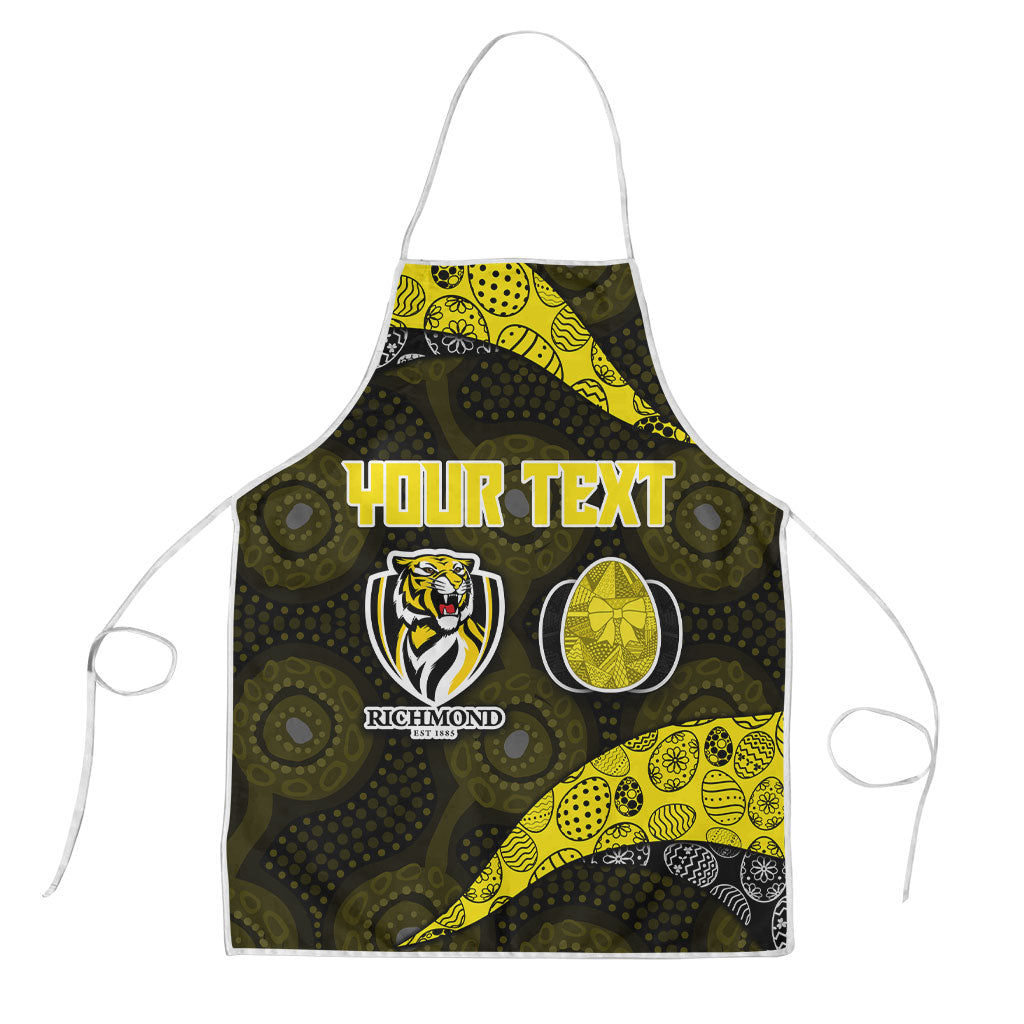 Personalized Richmond Football Apron Easter Egg Pattern Yellow Black Tribal Dot Art Style