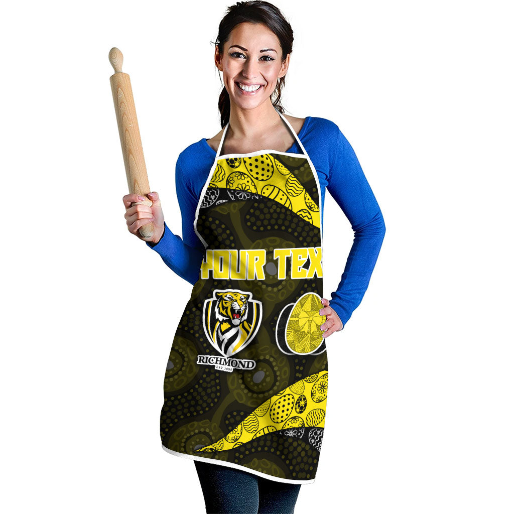 Personalized Richmond Football Apron Easter Egg Pattern Yellow Black Tribal Dot Art Style
