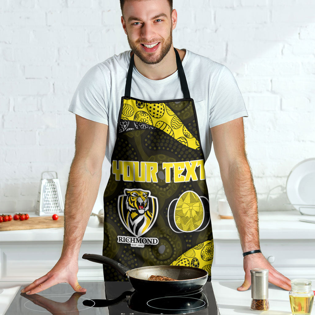 Personalized Richmond Football Apron Easter Egg Pattern Yellow Black Tribal Dot Art Style