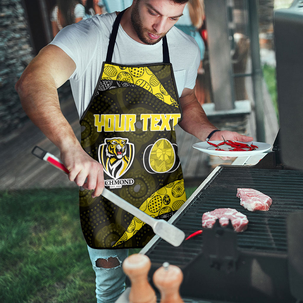 Personalized Richmond Football Apron Easter Egg Pattern Yellow Black Tribal Dot Art Style