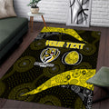 Personalized Richmond Football Area Rug Easter Egg Pattern Yellow Black Tribal Dot Art Style