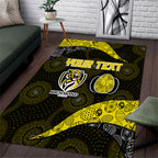Personalized Richmond Football Area Rug Easter Egg Pattern Yellow Black Tribal Dot Art Style