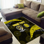 Personalized Richmond Football Area Rug Easter Egg Pattern Yellow Black Tribal Dot Art Style