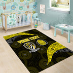 Personalized Richmond Football Area Rug Easter Egg Pattern Yellow Black Tribal Dot Art Style
