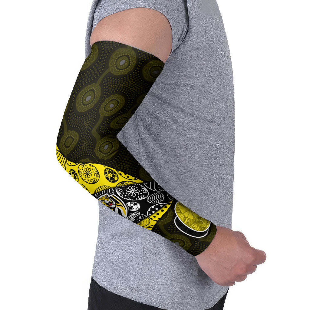 Personalized Richmond Football Arm Sleeves Easter Egg Pattern Yellow Black Tribal Dot Art Style