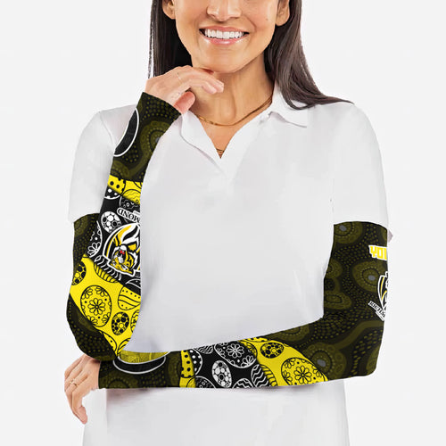 Personalized Richmond Football Arm Sleeves Easter Egg Pattern Yellow Black Tribal Dot Art Style