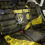 Personalized Richmond Football Back Car Seat Cover Easter Egg Pattern Yellow Black Tribal Dot Art Style