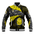 Personalized Richmond Football Baseball Jacket Easter Egg Pattern Yellow Black Tribal Dot Art Style