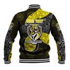 Personalized Richmond Football Baseball Jacket Easter Egg Pattern Yellow Black Tribal Dot Art Style
