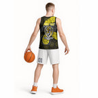 Personalized Richmond Football Basketball Jersey Easter Egg Pattern Yellow Black Tribal Dot Art Style