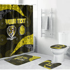Personalized Richmond Football Bathroom Set Easter Egg Pattern Yellow Black Tribal Dot Art Style