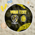 Personalized Richmond Football Beach Blanket Easter Egg Pattern Yellow Black Tribal Dot Art Style