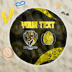 Personalized Richmond Football Beach Blanket Easter Egg Pattern Yellow Black Tribal Dot Art Style