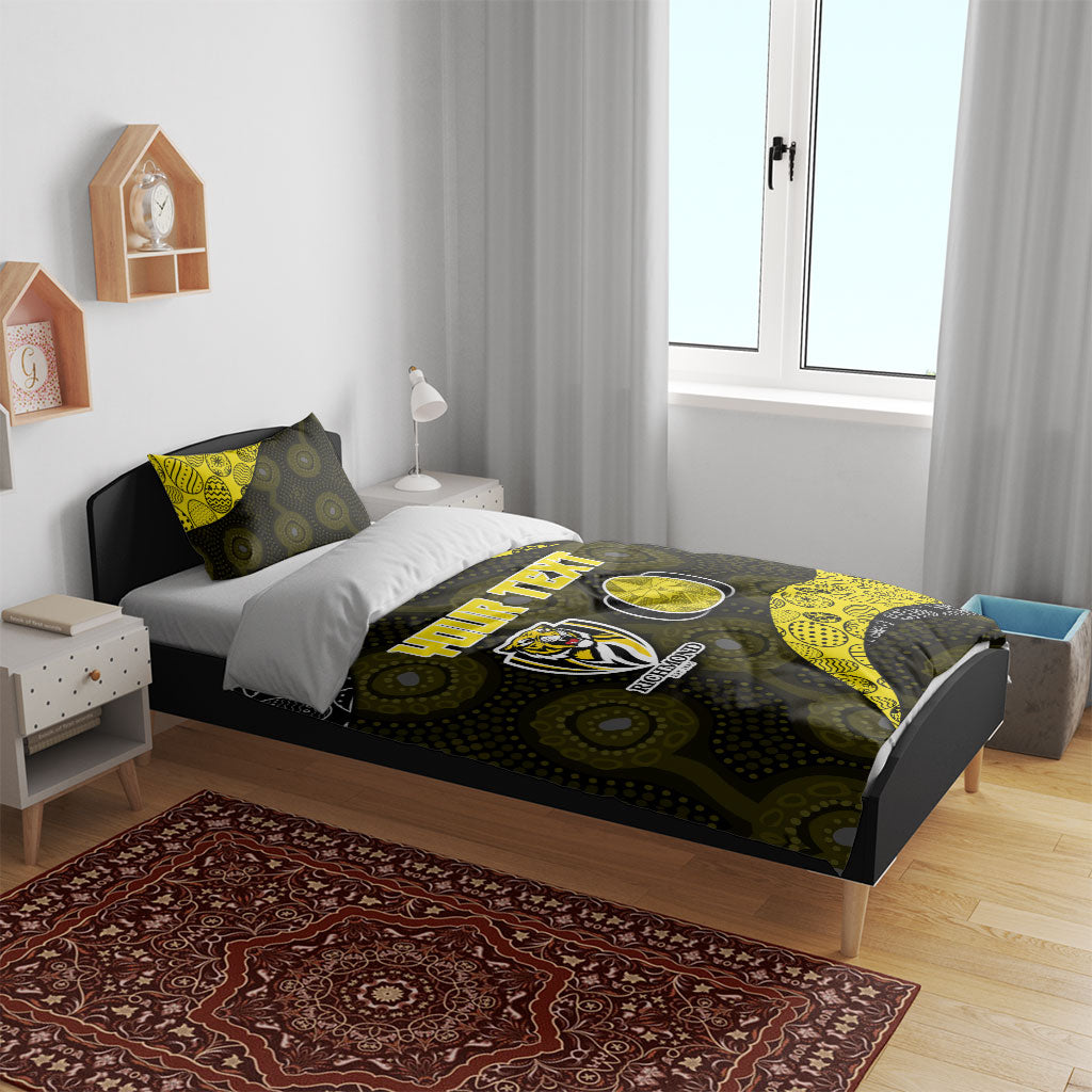 Personalized Richmond Football Bedding Set Easter Egg Pattern Yellow Black Tribal Dot Art Style