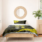 Personalized Richmond Football Bedding Set Easter Egg Pattern Yellow Black Tribal Dot Art Style