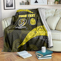 Personalized Richmond Football Blanket Easter Egg Pattern Yellow Black Tribal Dot Art Style