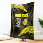 Personalized Richmond Football Blanket Easter Egg Pattern Yellow Black Tribal Dot Art Style