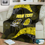Personalized Richmond Football Blanket Easter Egg Pattern Yellow Black Tribal Dot Art Style