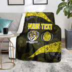 Personalized Richmond Football Blanket Easter Egg Pattern Yellow Black Tribal Dot Art Style