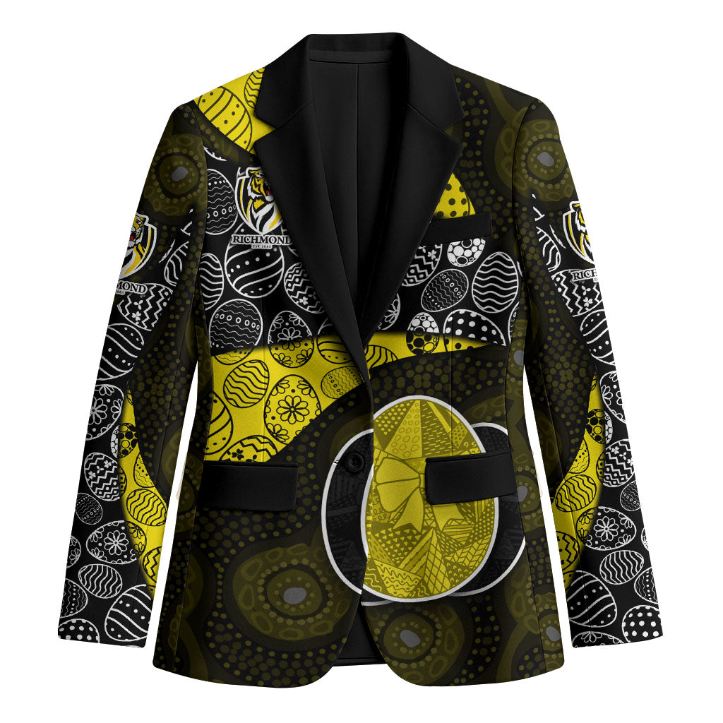 Personalized Richmond Football Blazer Easter Egg Pattern Yellow Black Tribal Dot Art Style