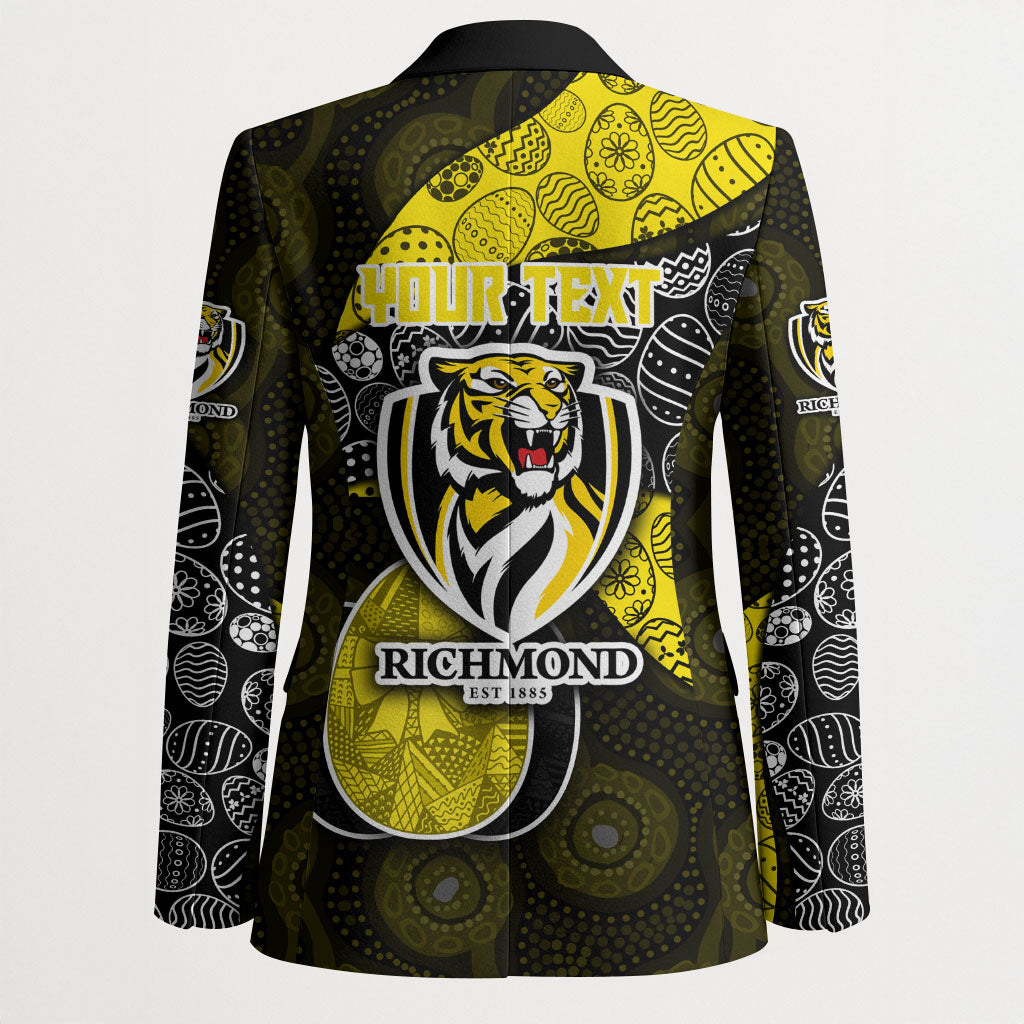 Personalized Richmond Football Blazer Easter Egg Pattern Yellow Black Tribal Dot Art Style