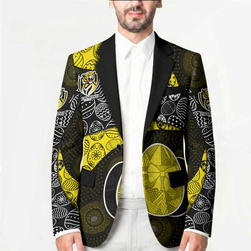 Personalized Richmond Football Blazer Easter Egg Pattern Yellow Black Tribal Dot Art Style