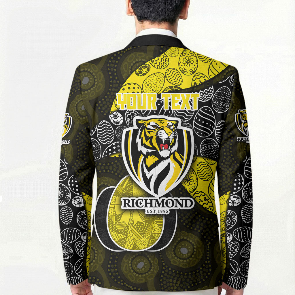 Personalized Richmond Football Blazer Easter Egg Pattern Yellow Black Tribal Dot Art Style