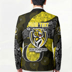 Personalized Richmond Football Blazer Easter Egg Pattern Yellow Black Tribal Dot Art Style