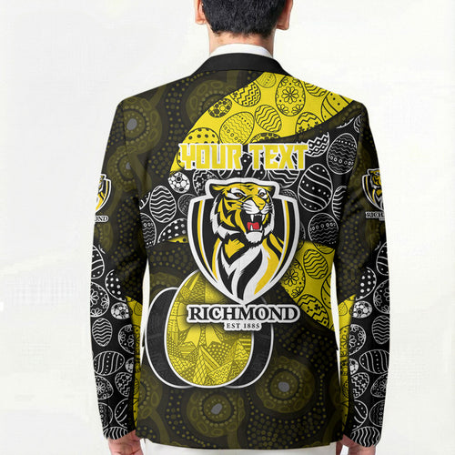 Personalized Richmond Football Blazer Easter Egg Pattern Yellow Black Tribal Dot Art Style