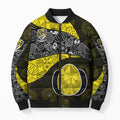 Personalized Richmond Football Bomber Puffer Jacket Easter Egg Pattern Yellow Black Tribal Dot Art Style