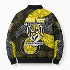 Personalized Richmond Football Bomber Puffer Jacket Easter Egg Pattern Yellow Black Tribal Dot Art Style