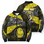 Personalized Richmond Football Bomber Puffer Jacket Easter Egg Pattern Yellow Black Tribal Dot Art Style