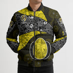 Personalized Richmond Football Bomber Puffer Jacket Easter Egg Pattern Yellow Black Tribal Dot Art Style