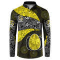 Personalized Richmond Football Button Sweatshirt Easter Egg Pattern Yellow Black Tribal Dot Art Style