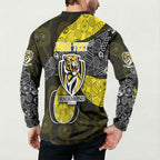 Personalized Richmond Football Button Sweatshirt Easter Egg Pattern Yellow Black Tribal Dot Art Style