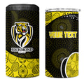Personalized Richmond Football 4 in 1 Can Cooler Tumbler Easter Egg Pattern Yellow Black Tribal Dot Art Style