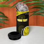 Personalized Richmond Football 4 in 1 Can Cooler Tumbler Easter Egg Pattern Yellow Black Tribal Dot Art Style